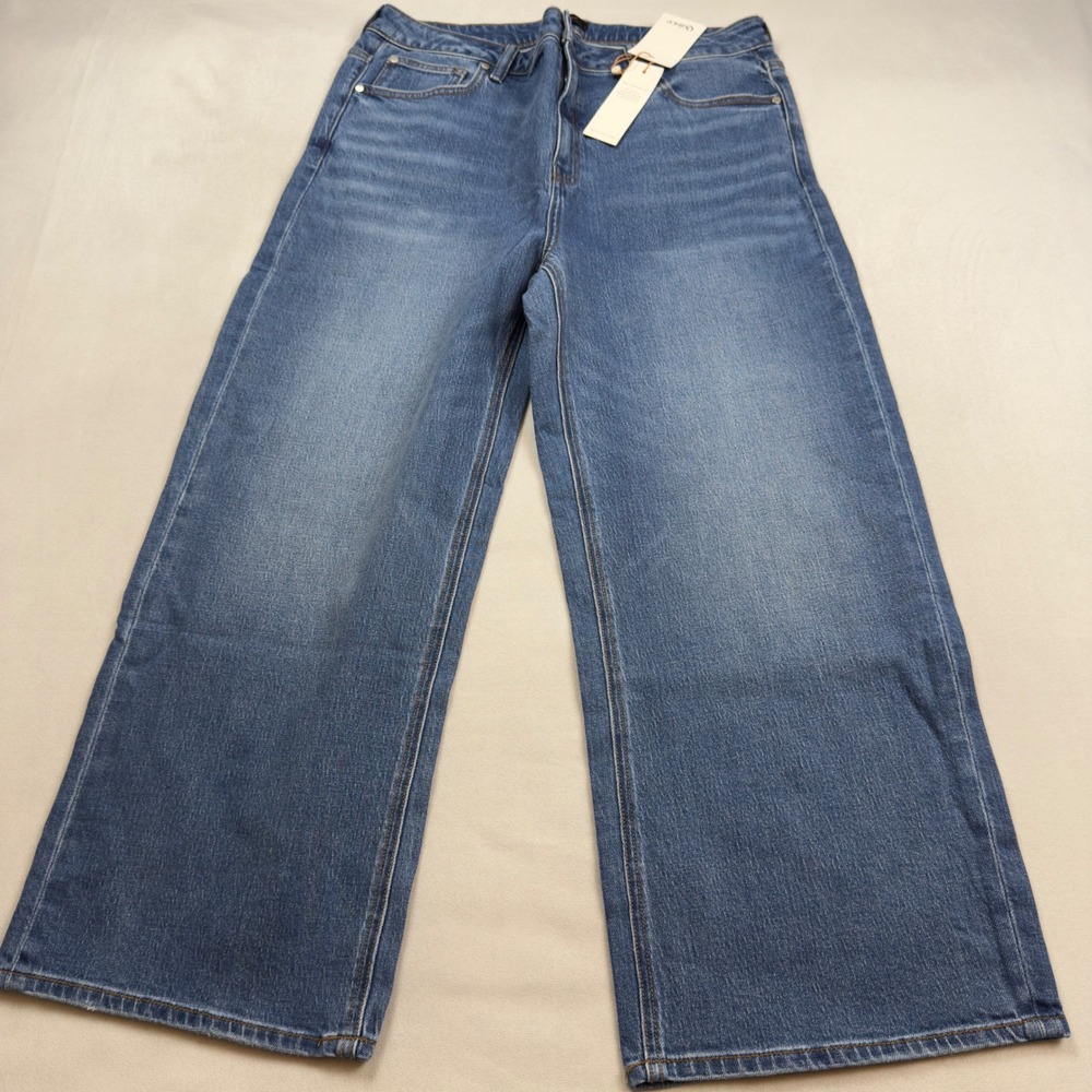 Quince Bella Stretch Relaxed Straight Jeans Atlantic Blue 33 CRGCLC006 NWT - Picture 2 of 11
